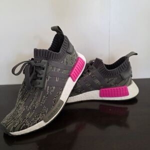 Adidas NMD Kids Shoes - Army Green and Pink